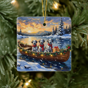 Ornement En Céramique Noël en bateau dalmate