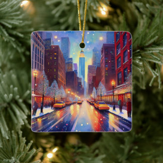 Ornement En Céramique Noël en ville