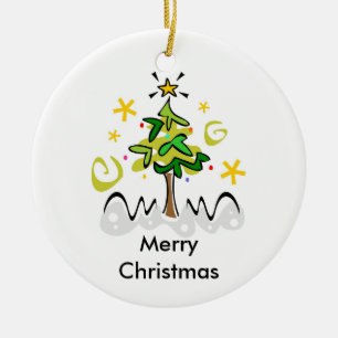 Ornement En Céramique Noël interconfessionnel et Hanoukka