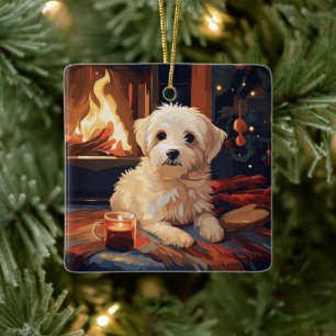 Ornement En Céramique Noël Maltais Unique, Cadeau Pour Amoureux de les c
