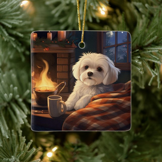 Ornement En Céramique Noël Maltais Unique, Cadeau Pour Amoureux de les c (Arbre)