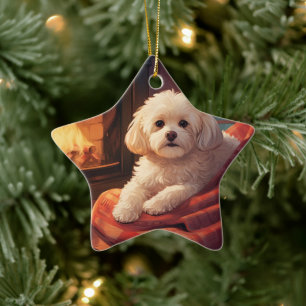 Ornement En Céramique Noël Maltais Unique, Cadeau Pour Amoureux de les c