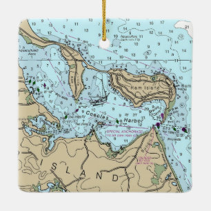 Ornement En Céramique Noël nautique du port de Coecles