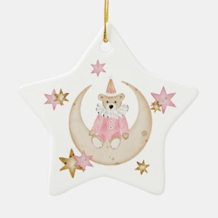 Ornement En Céramique Noel ours en peluche Noel arbre de Noël nom ruban