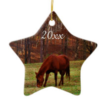 Noël personnalisé de l'année avec photo de cheval 