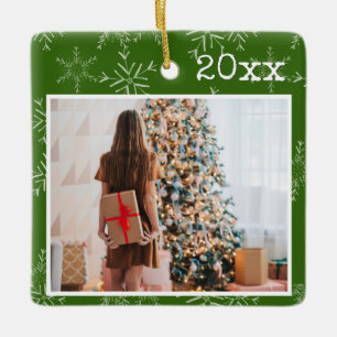 Ornement En Céramique Noël Photo Personnalisée