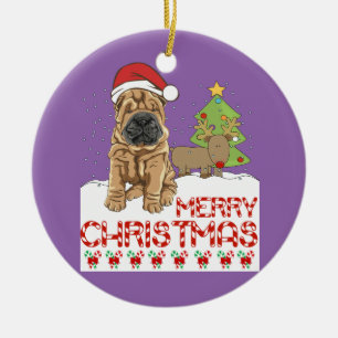 Ornement En Céramique Noël Shar Pei