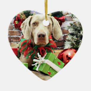Ornement En Céramique Noël - Weimaraner - Lucy