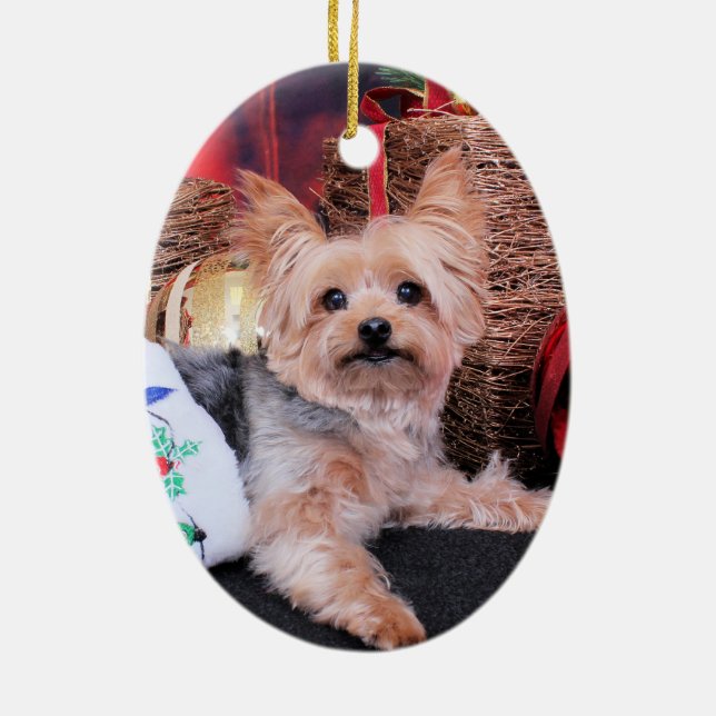Ornement En Céramique Noël - Yorkshire Terrier - Vinnie (Dos)