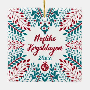 Ornement En Céramique Noflike Krystdagen, Frise occidentale Joyeux Noël