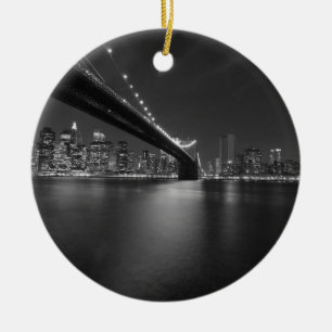 Ornement En Céramique Noir blanc New York City Skyline