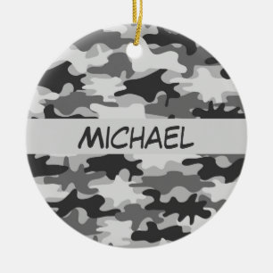 Ornement En Céramique Nom de camouflage de Camo de gris de charbon de