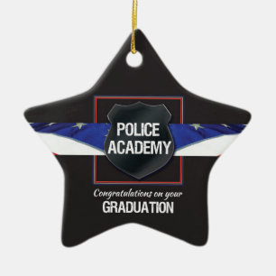 Ornement En Céramique Nom personnalisé, diplôme de l'académie de police