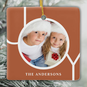 Ornement En Céramique Nom personnalisé Noël Rouille photo