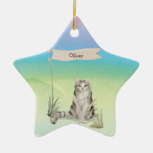 Ornement En Céramique Nom personnalisé Ragamuffin Animal de chat