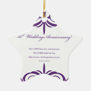 Ornement En Céramique Noms personnalisés, 50e anniversaire de mariage po