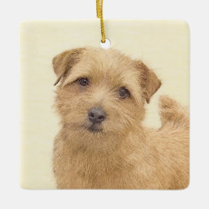 Ornement En Céramique Norfolk Terrier Painting - Art original du chien