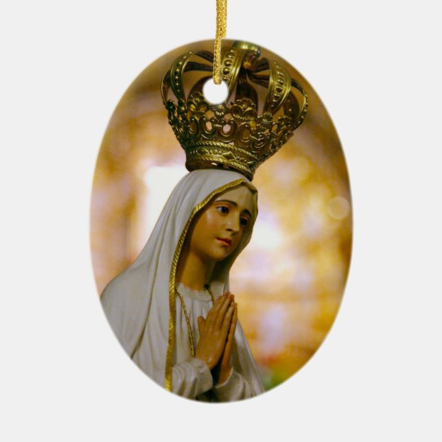Ornement En Céramique Notre-Dame de Fatima (Devant)