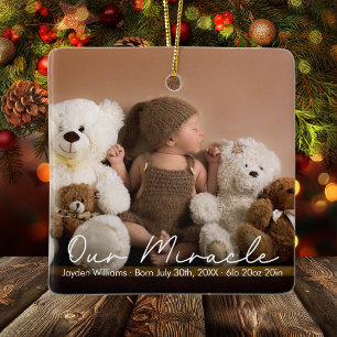 Ornement En Céramique Notre Miracle Edition Statistiques de naissance Ph