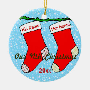 Ornement En Céramique Notre nième Noël