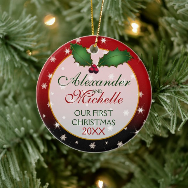Ornement En Céramique Notre premier Mariage de Noël (Arbre)