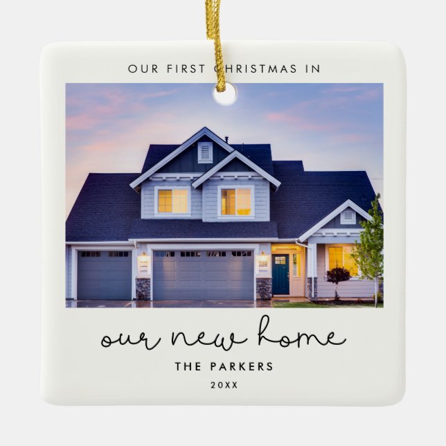Ornement En Céramique Notre premier Noël dans notre nouvelle maison (Devant)
