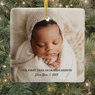 Ornement En Céramique Notre premier Noël en tant que grands-parents