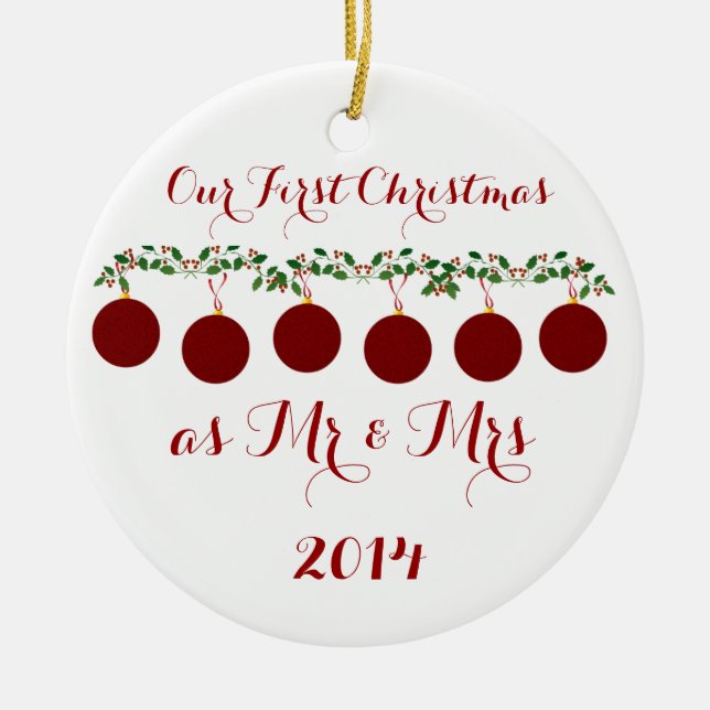 Ornement En Céramique Notre premier Noël ensemble (Devant)