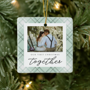 Ornement En Céramique Notre premier Noël Ensemble Newlyweds Élégant
