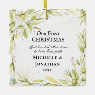 Ornement En Céramique Notre première citation florale inspirante de Noël