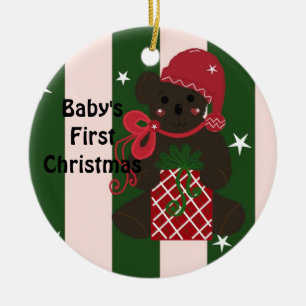 Ornement En Céramique Nounours de Noël pour bébé