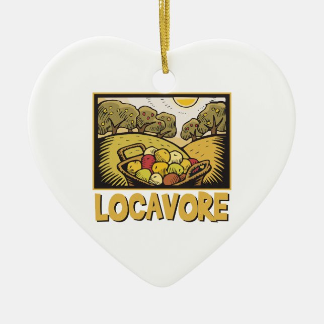 Ornement En Céramique Nourriture lente de Locavore (Devant)