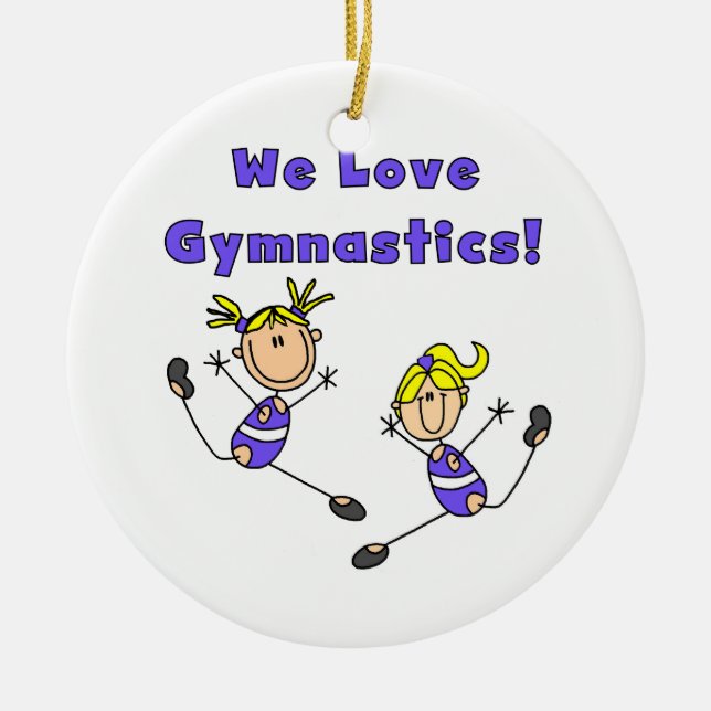 Ornement En Céramique Nous aimons la gymnastique (Devant)