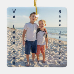 Ornement En Céramique Nous vous aimons Famille Photo PERSONNALISER