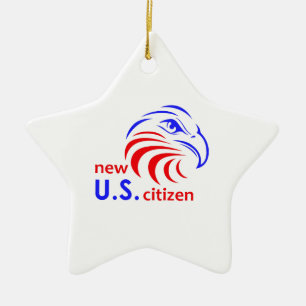 ORNEMENT EN CÉRAMIQUE NOUVEAU CITOYEN DES USA