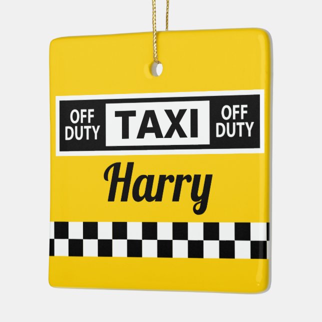 Ornement En Céramique Nouveau-York Yellow Taxi chauffeur amusant (Gauche)