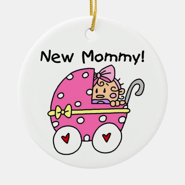 Ornement En Céramique Nouveaux cadeaux de fille maman bébé (Devant)