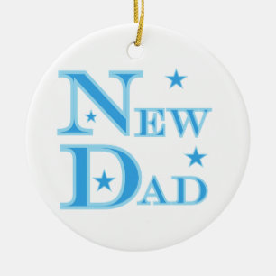 Ornement En Céramique Nouveaux cadeaux de papa des textes bleus