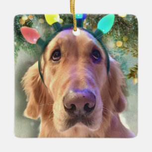 Ornement En Céramique Nova The Golden Retriever - Lumières de Noël