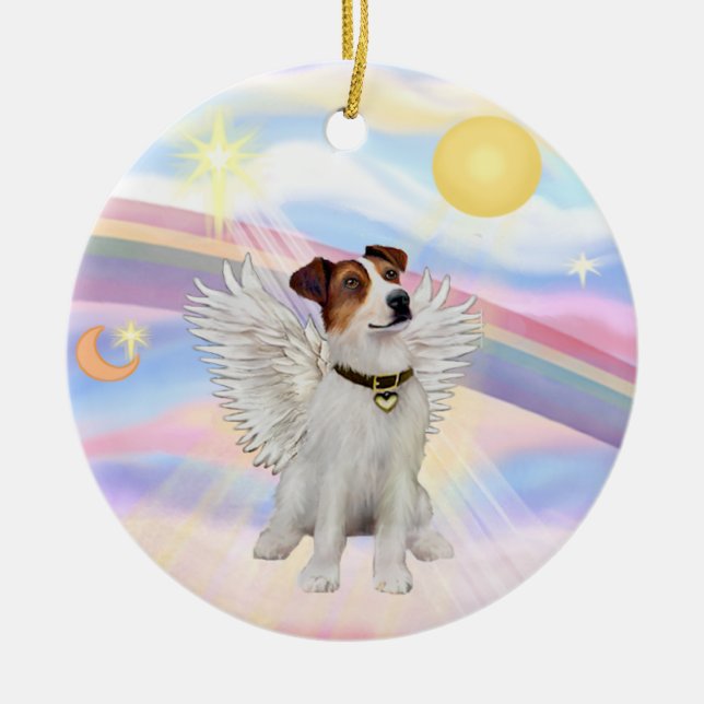 Ornement En Céramique Nuages - Jack Russell Terrier (Devant)