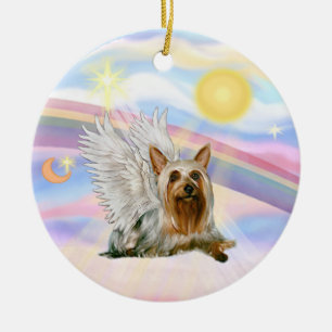 Ornement En Céramique Nuages - Silky Terrier Angel