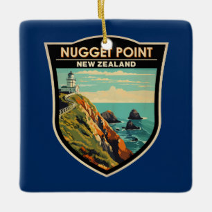 Ornement En Céramique Nugget Point Lighthouse Nouvelle-Zélande Voyage Vi