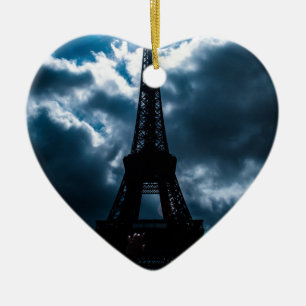 Ornement En Céramique Nuit bleue Tour Eiffel