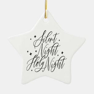 Ornement En Céramique Nuit silencieuse Sainte Nuit Étoile de Noël