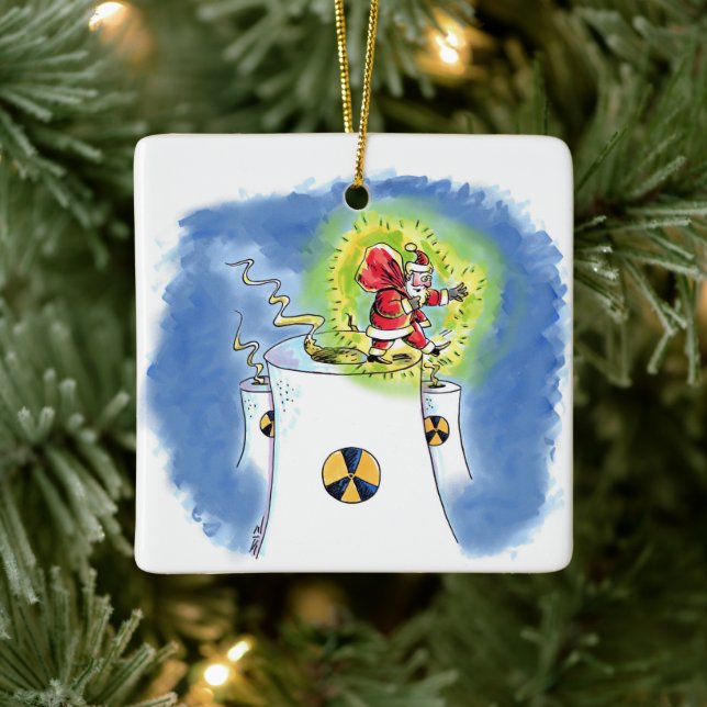 Ornement En Céramique Nuked Santa Claus square ceramic ornament (Arbre)