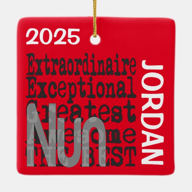 Ornement En Céramique Nun Extraordinaire CUSTOM (Dos)