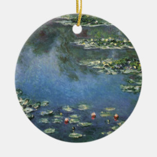 Ornement En Céramique Nymphéas par Claude Monet, Fleurs Vintage