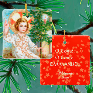 Ornement En Céramique O Come, O Come, Emmanuel (Détail) Avent