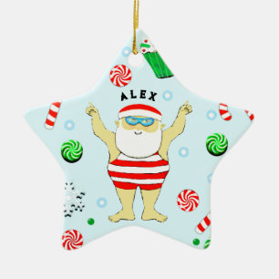 Ornement En Céramique Objet de Noël natation
