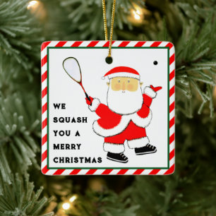 Ornement En Céramique Objet de Noël pour joueur de squash